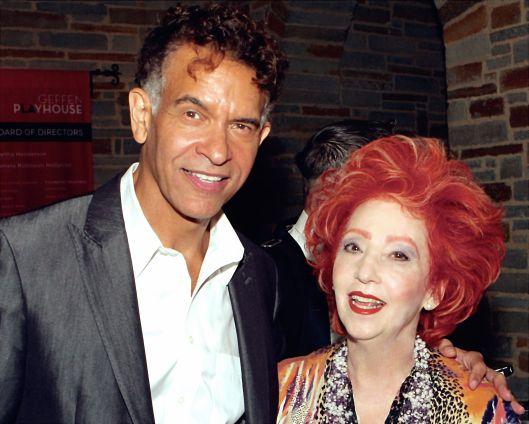 Dr. Arlene meets Tony-Award winner Brian Stokes Mitchell after his "win without competing'' performance.